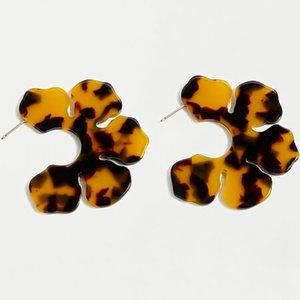 NWOT-J CREW-Open hoops earrings in tortoise